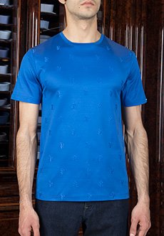 Голубая хлопковая футболка STEFANO RICCI