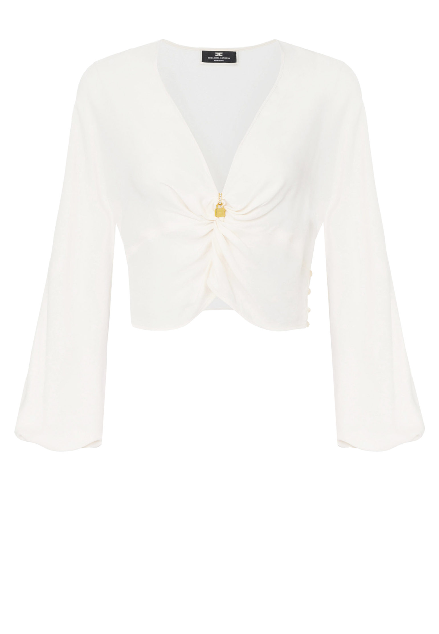 Блуза ELISABETTA FRANCHI Коричневый, размер 40