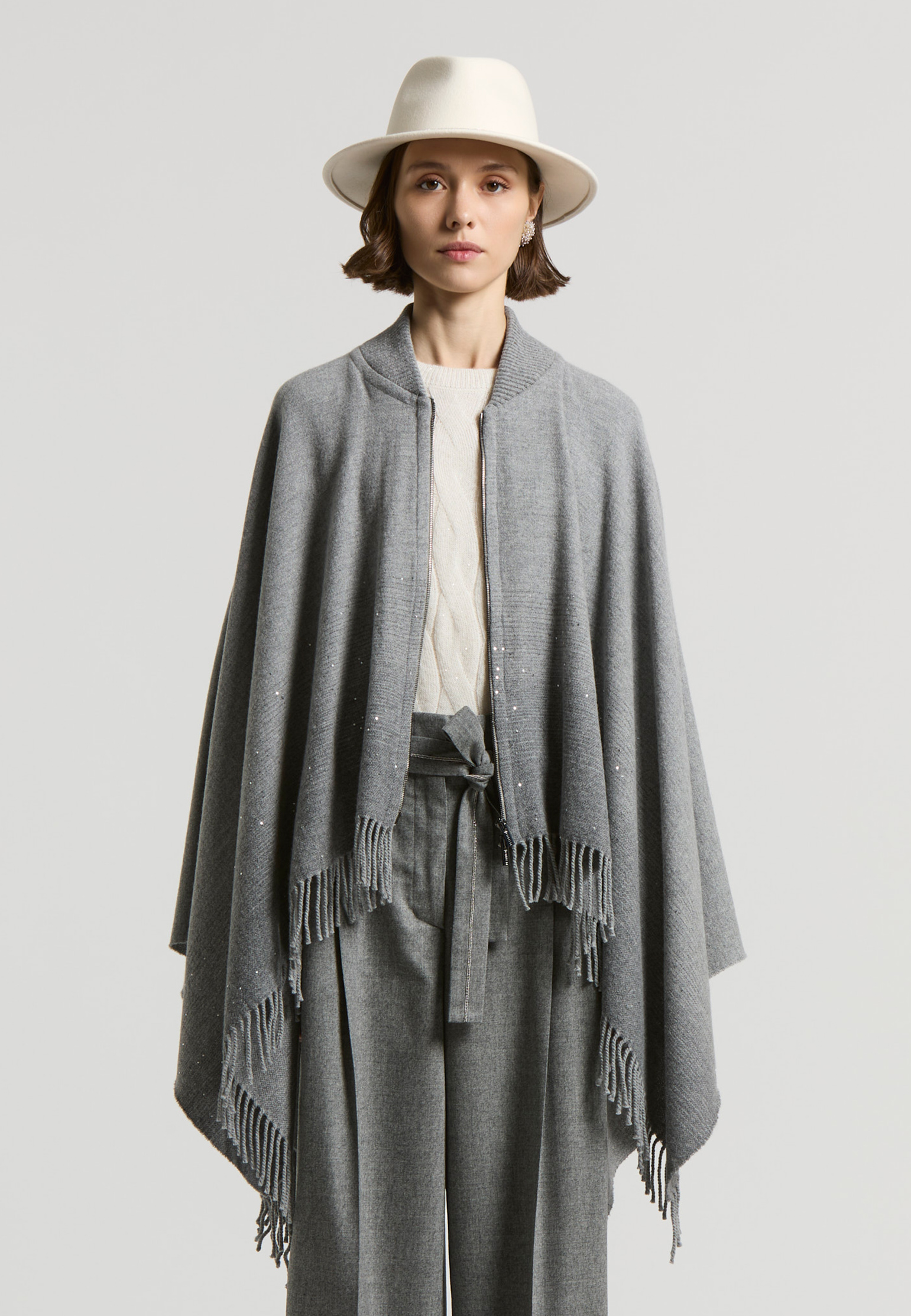 

Пончо PESERICO, Серый, Серый