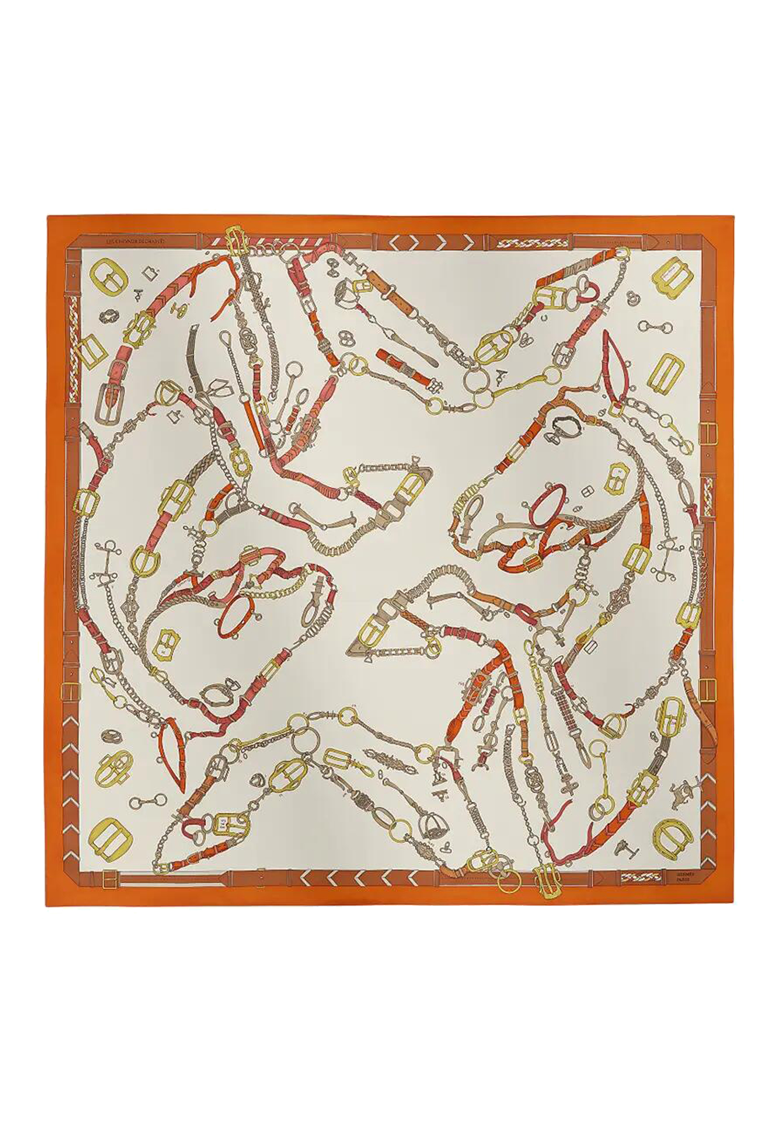 

Платок HERMES, Оранжевый, Оранжевый