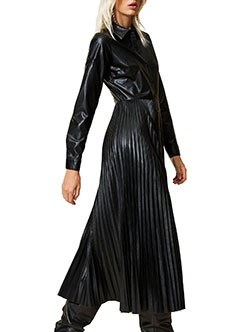 Черное ассиметричное платье TWINSET Milano