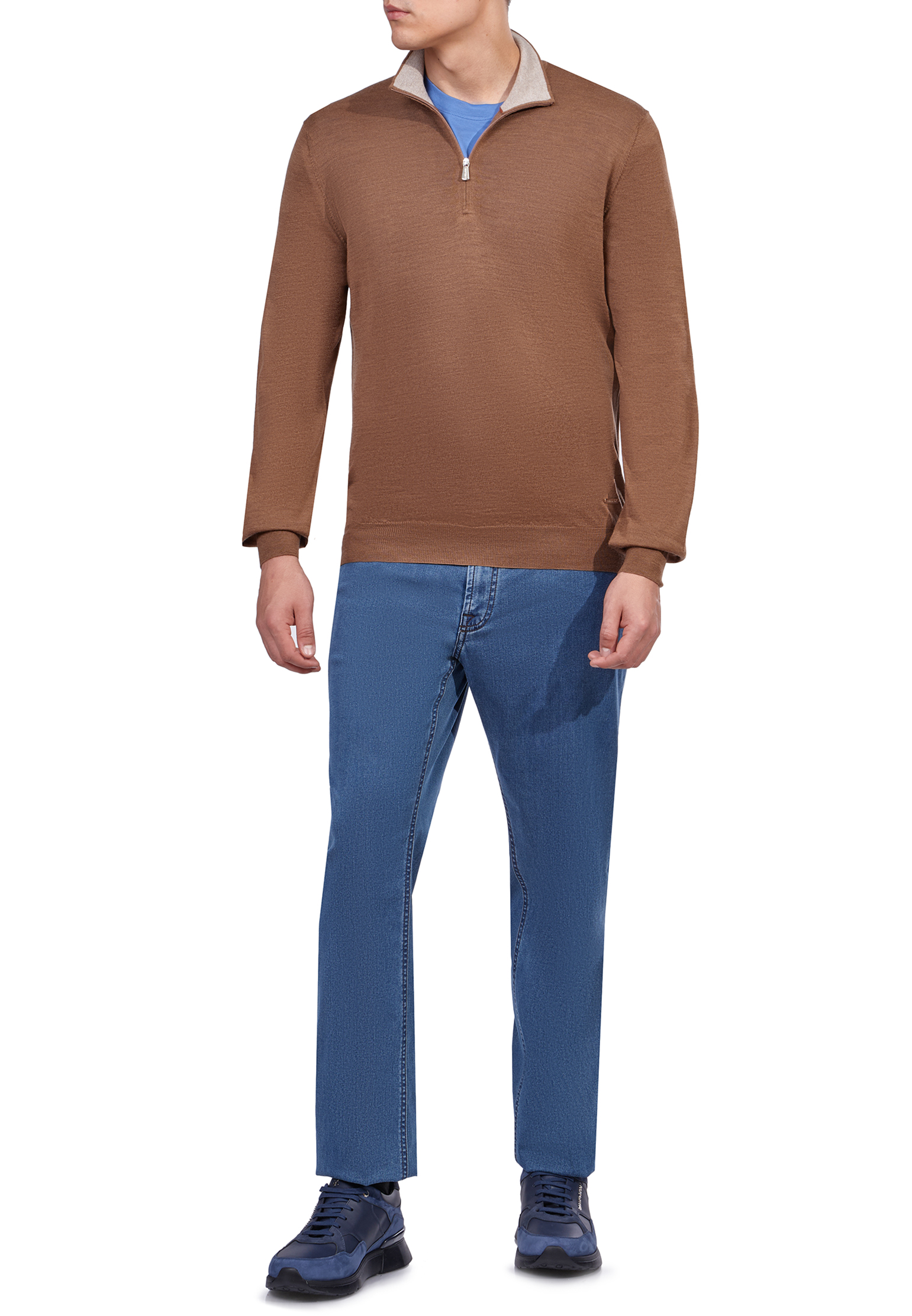 

Полувер с замком MANDELLI, Коричневый, Коричневый