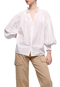 Блуза из смесового хлопка с рукавами-фонариками LUISA SPAGNOLI