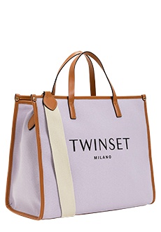 Сумка-шоппер из парусины с логотипом  TWINSET Milano