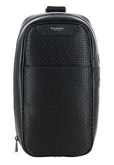 Черный рюкзак на одно плечо с объемным паттерном SERAPIAN