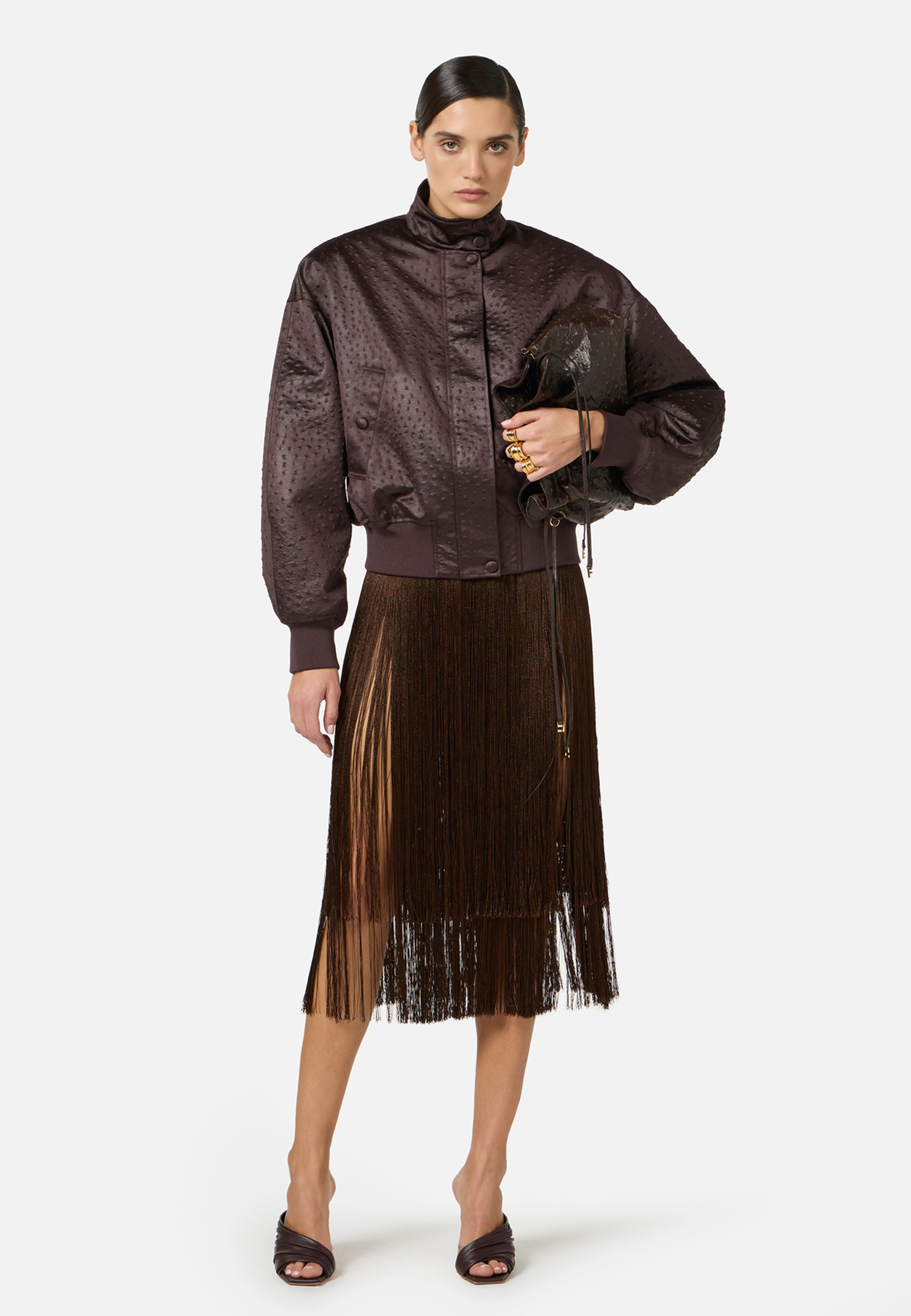 

Бомбер ELISABETTA FRANCHI, Коричневый, Коричневый