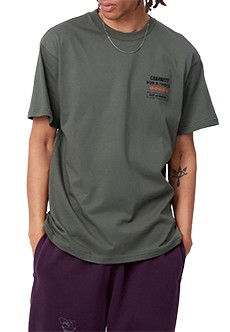 Хлопковая футболка с принтом на спине CARHARTT WIP