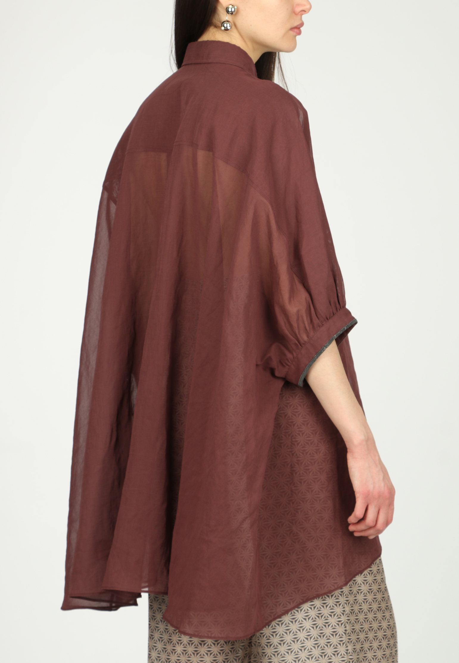 

Рубашка BRUNELLO CUCINELLI, Бордовый, Бордовый