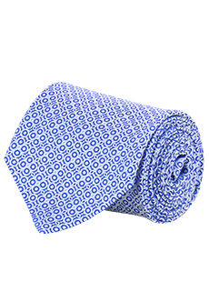 Синий галстук с контрастным узором цветущего сада STEFANO RICCI