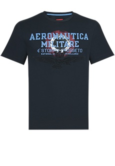 Хлопковая футболка с принтом AERONAUTICA MILITARE