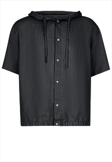 Льняная рубашка с капюшоном EMPORIO ARMANI