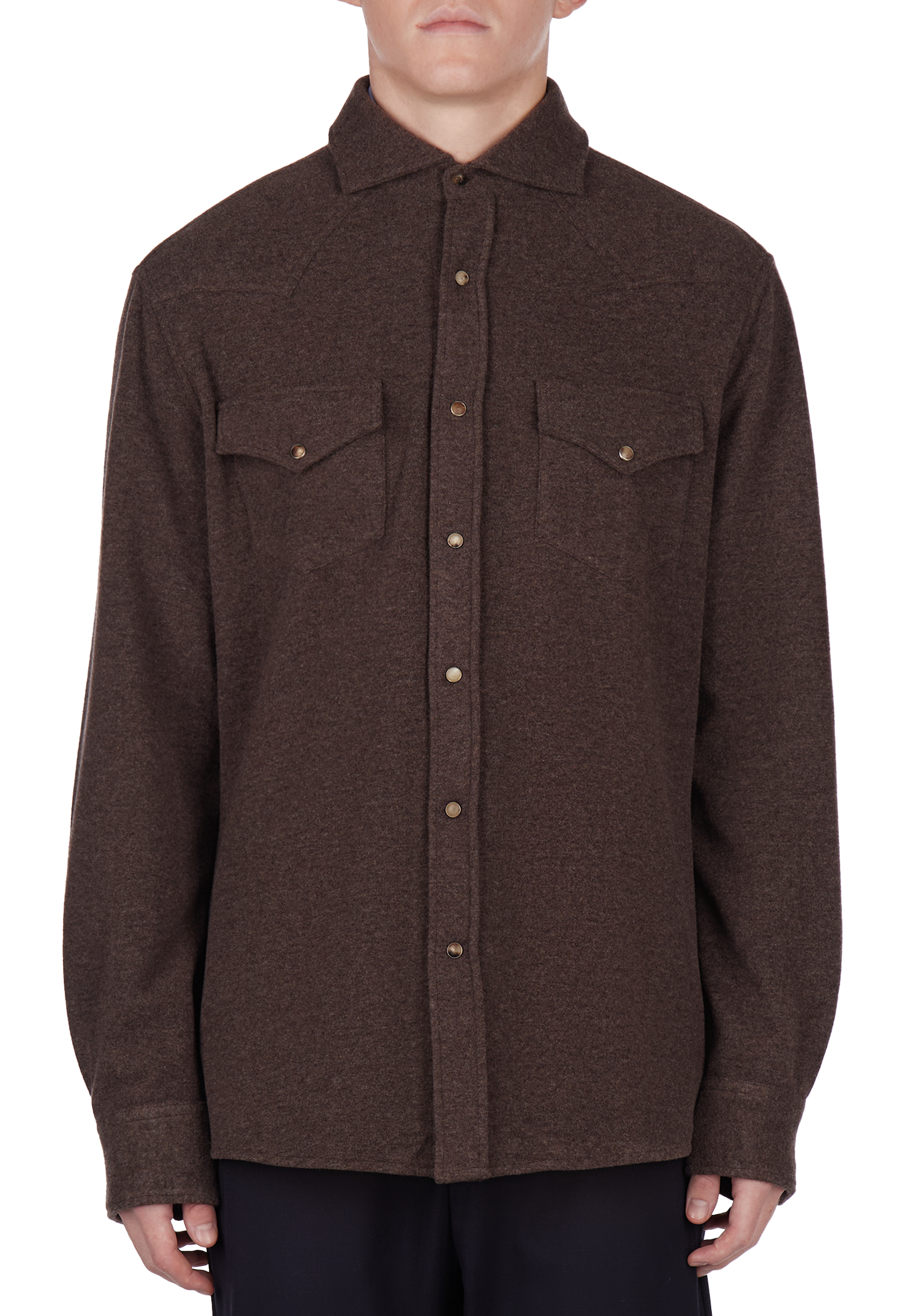 

Рубашка BRUNELLO CUCINELLI, Коричневый, Коричневый