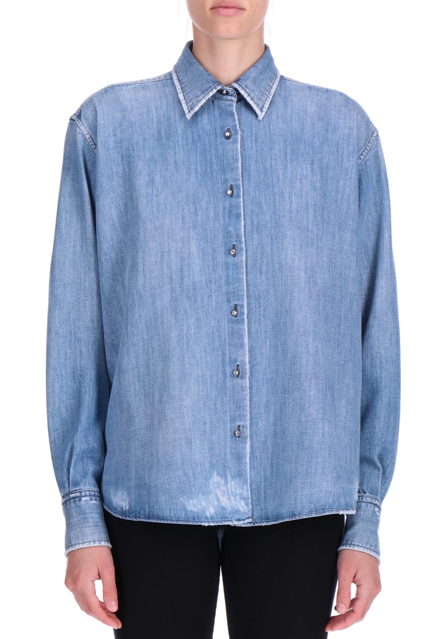 Рубашка ERMANNO SCERVINO Голубой, размер 42