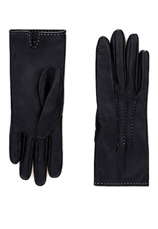 Черные кожаные перчатки ERMANNO SCERVINO