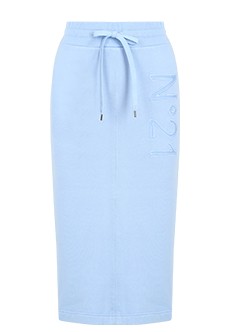 Голубая юбка-карандаш с логотипом No21