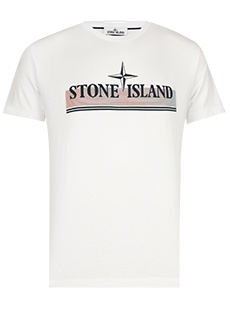 Хлопковая футболка с логотипом STONE ISLAND