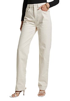 Белые прямые джинсы KSUBI