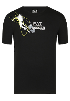 Хлопковая футболка с принтом EA7