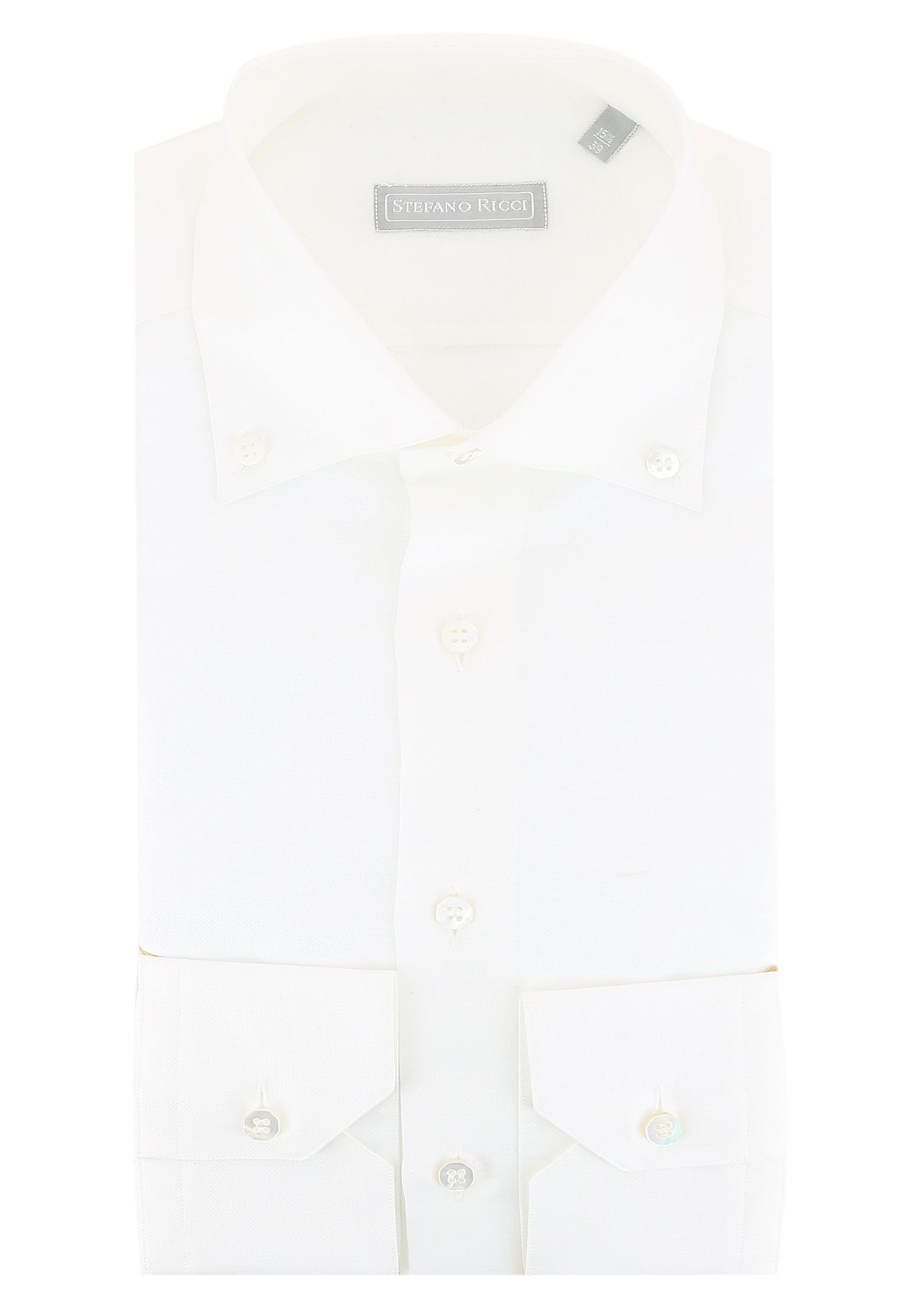 Рубашка из смеси льна и хлопка STEFANO RICCI Белый, размер 40 95610 - фото 1