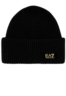 Черная шапка с отворотом EA7