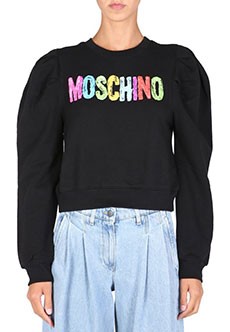 Укороченный свитшот с разноцветным логотипом MOSCHINO