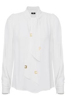 Блуза с золотистыми инициалами ELISABETTA FRANCHI