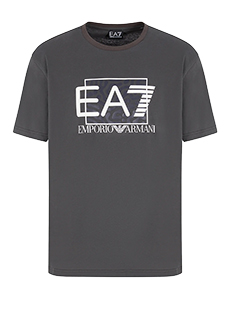 Хлопковая футболка с контрастным логотипом EA7