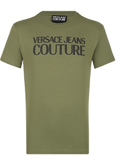 Зеленая футболка с принтом VERSACE JEANS COUTURE