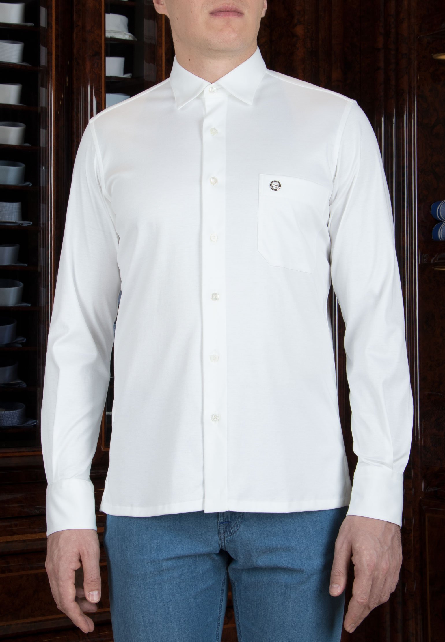 Хлопковая рубашка STEFANO RICCI Белый, размер 44 106687 - фото 1