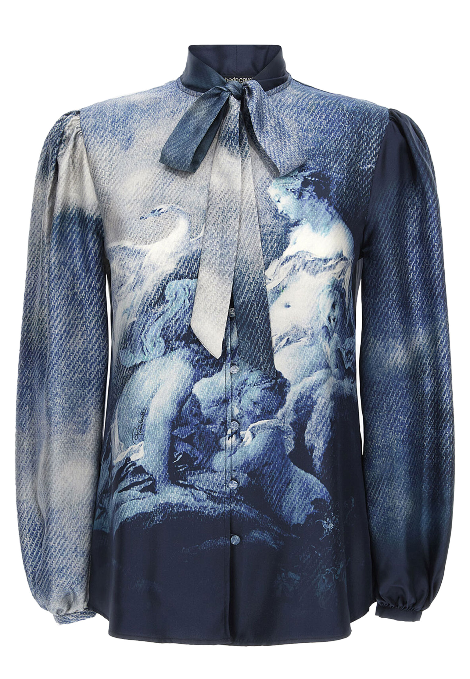 Блуза ROBERTO CAVALLI Синий, размер 44