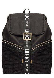 Нейлоновый рюкзак с лентой логотипом LIU JO