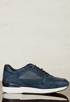 Темно-синие замшевые кроссовки STEFANO RICCI