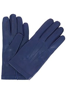 Синие перчатки из кожи ягненка BRUNO CARLO