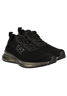 Черные кроссовки с золотистой подошвой EA7