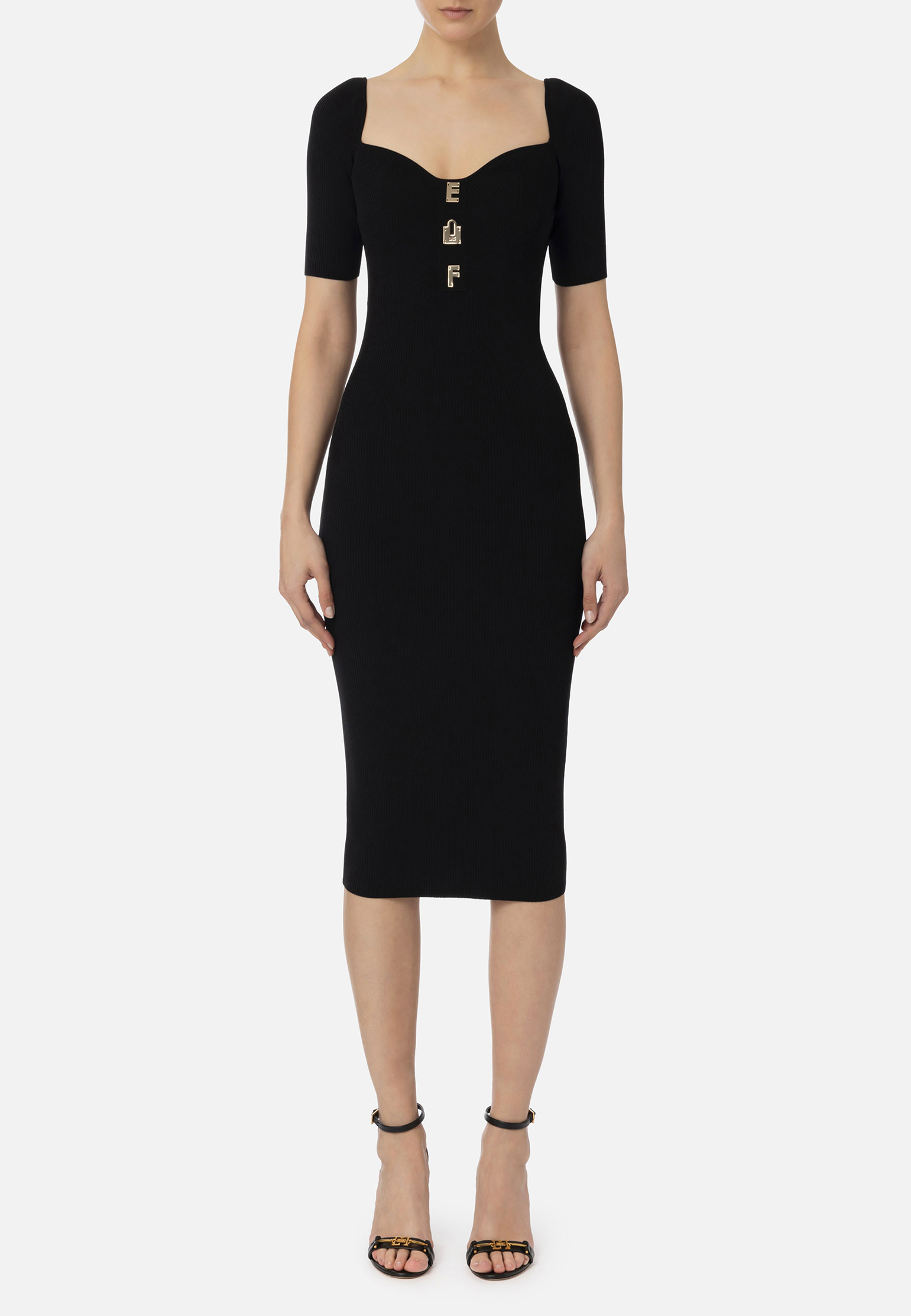 Платье ELISABETTA FRANCHI Черный, размер 38