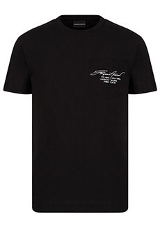 Черная футболка с карманом на груди EMPORIO ARMANI
