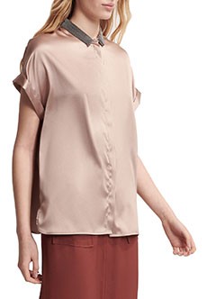 Шёлковая блуза цвета какао FABIANA FILIPPI