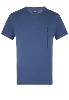 Темно-синяя футболка с вышивкой DIESEL