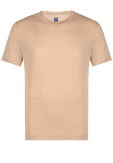 Льняная футболка песочного оттенка FEDELI
