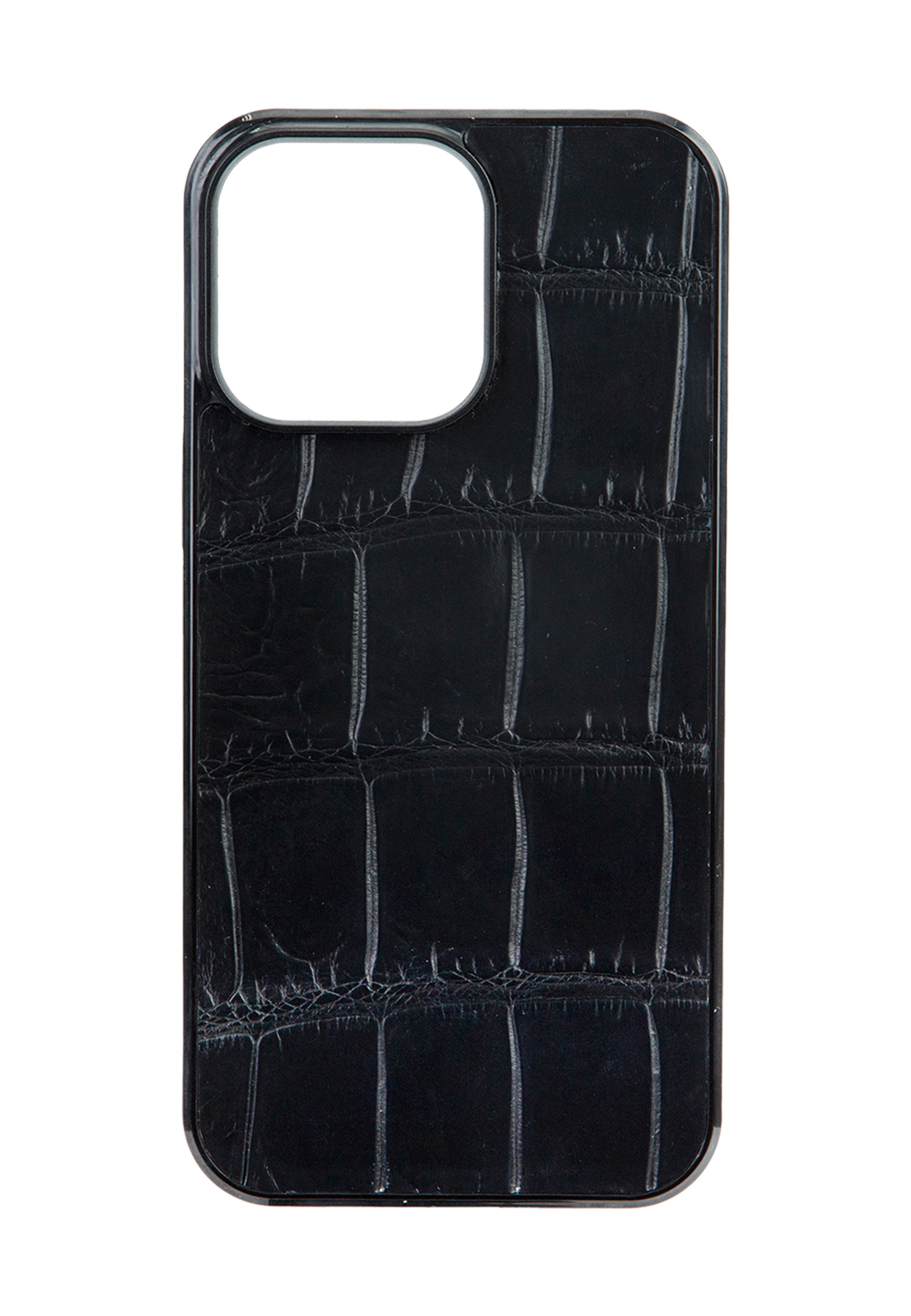 Чехол для iPhone 12 Pro МАХ из кожи крокодила BARDINI Черный