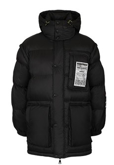 Черная утепленная куртка с надписями VERSACE JEANS COUTURE