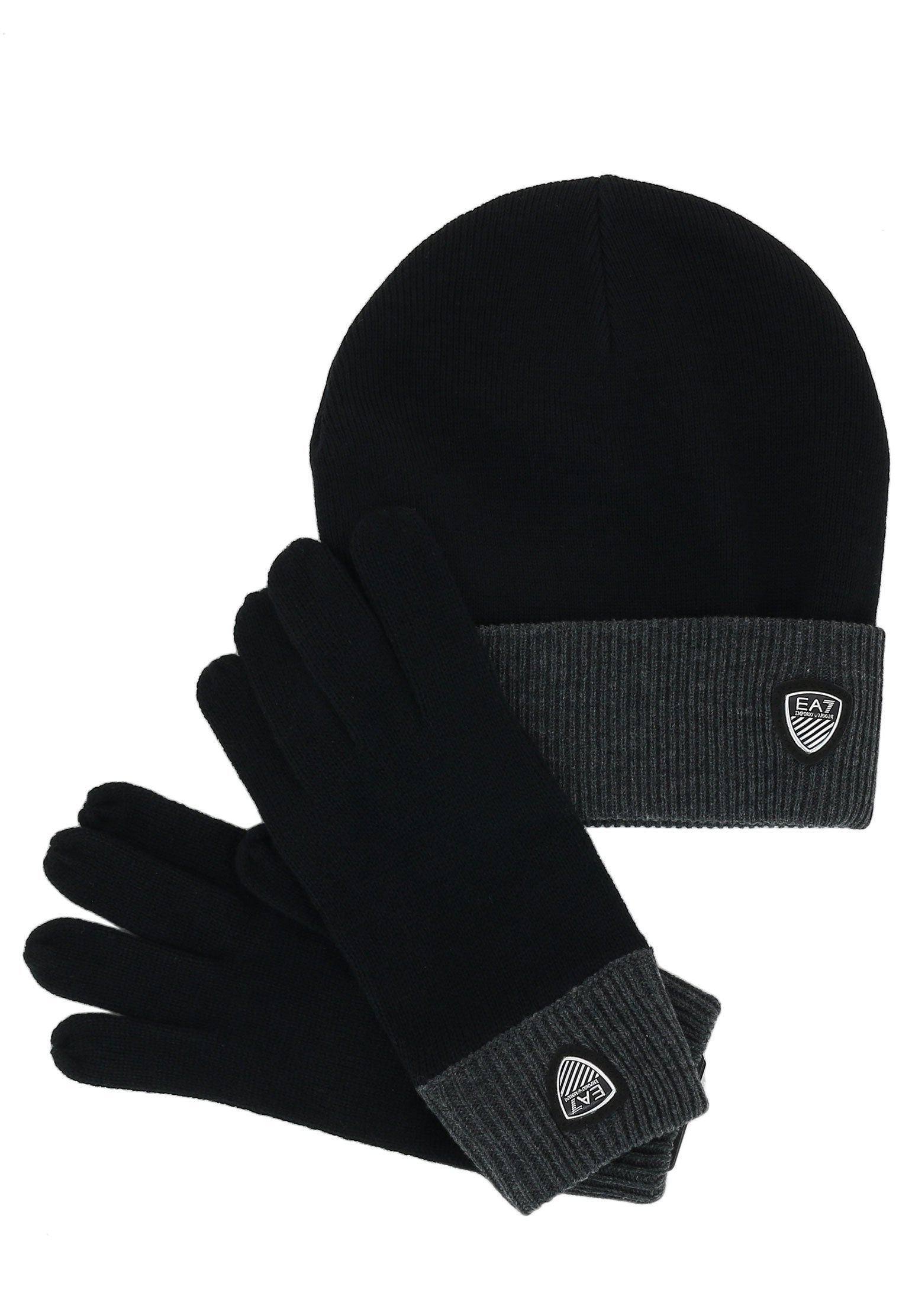 Комплект перчатки шапка EA7 Черный, размер M 110826 - фото 1