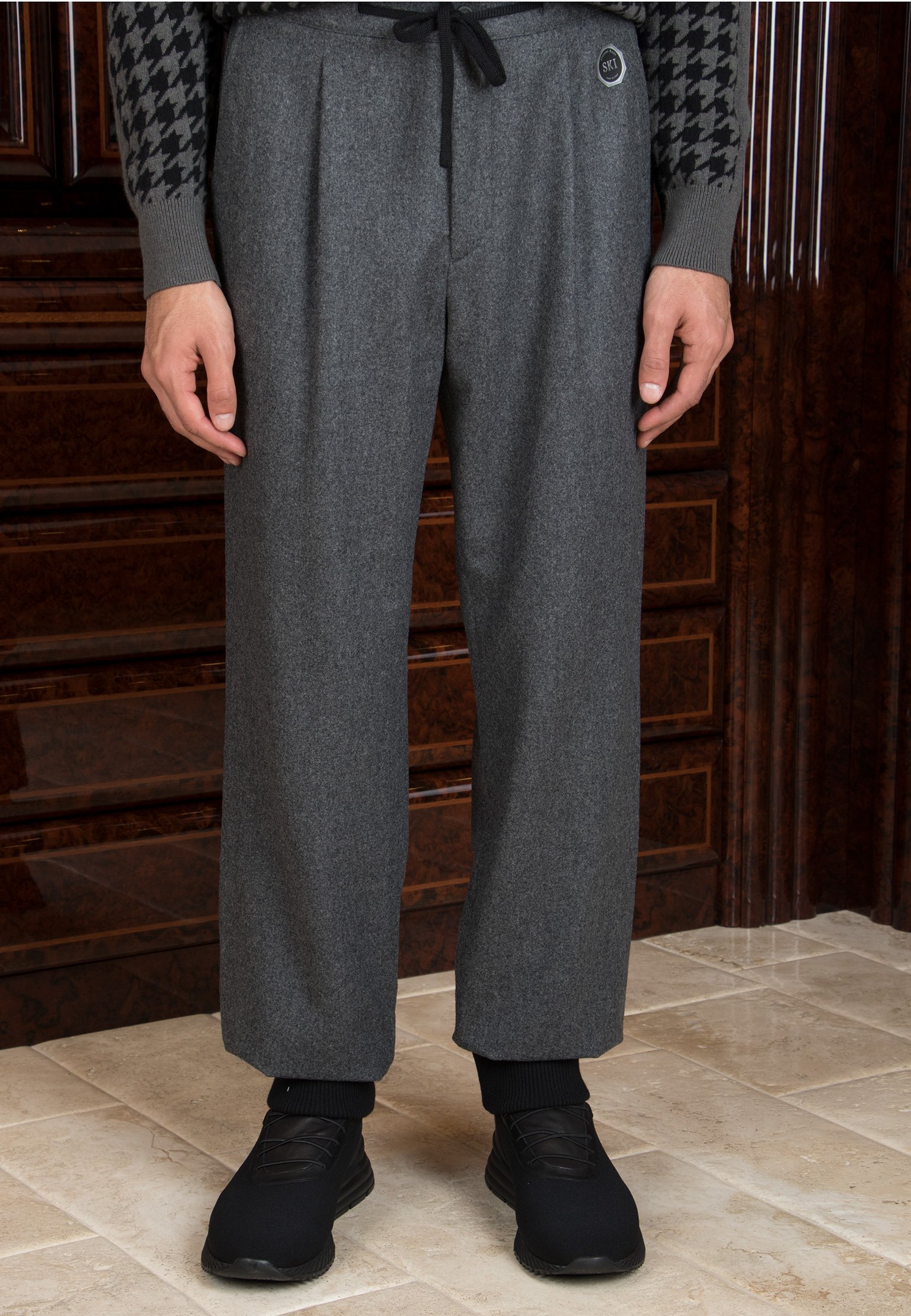 Шерстяные брюки STEFANO RICCI Серый, размер 54 111844 - фото 1