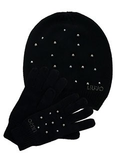 Черный комплект шапка и перчатки LIU JO