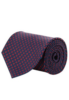 Темно-синий галстук с ярким узором STEFANO RICCI