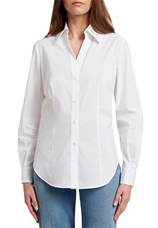Поплиновая рубашка из эластичного хлопка LUISA SPAGNOLI