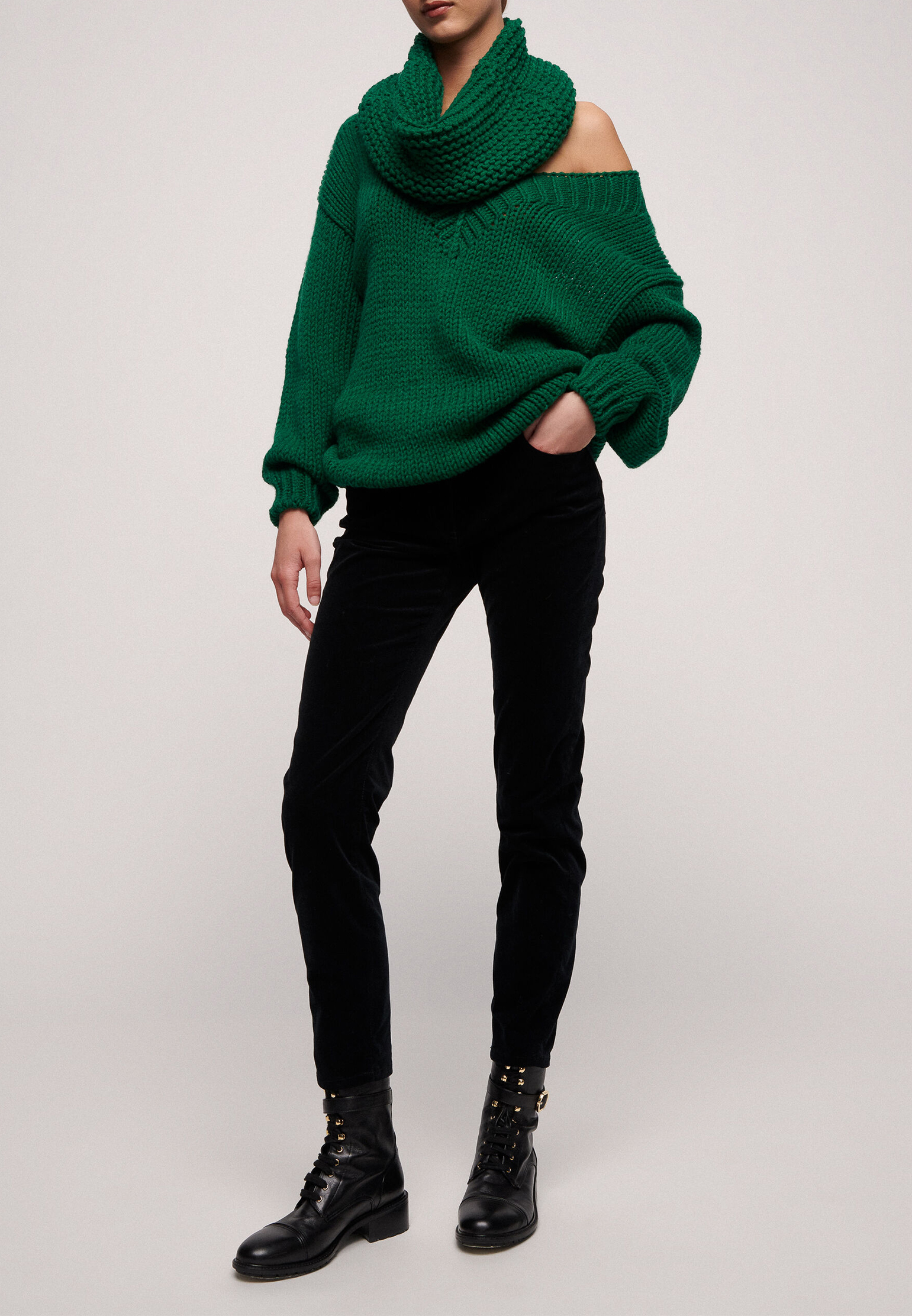 Пуловер LUISA SPAGNOLI Зеленый, размер S 166073 - фото 1
