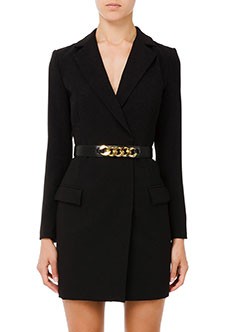 Черное платье-пиджак с декором ELISABETTA FRANCHI