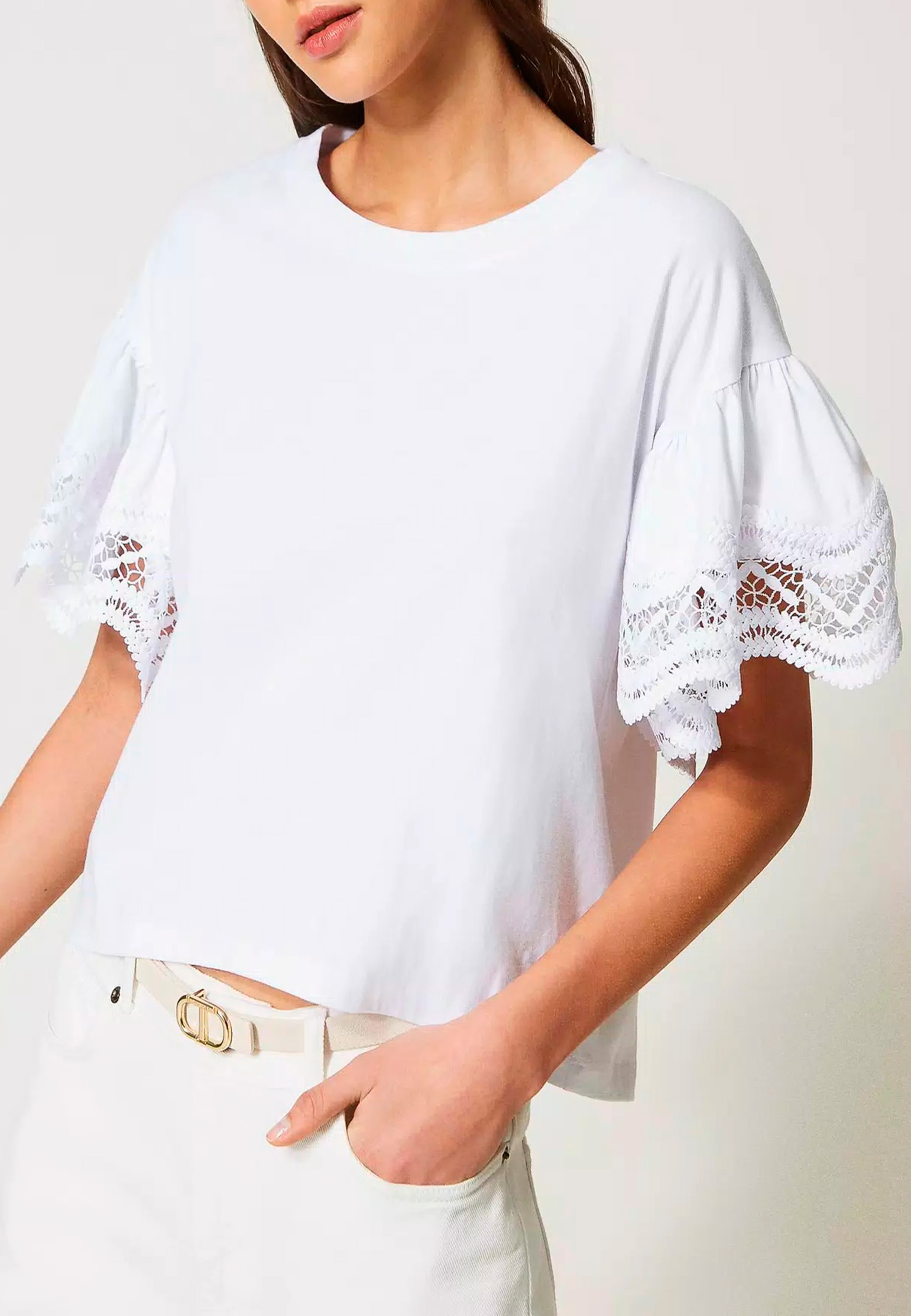 Блуза TWINSET Milano Белый, размер 2XS 156391 - фото 1
