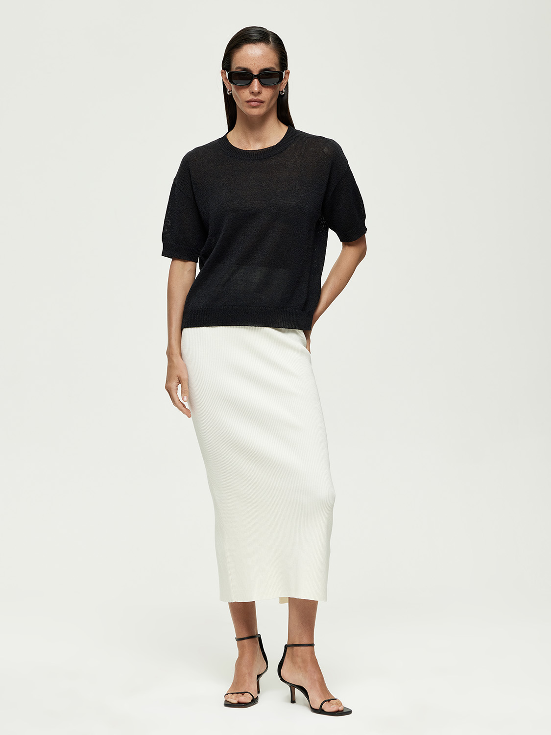 

Трикотажная блуза свободного кроя LUSIO, Черный, Черный